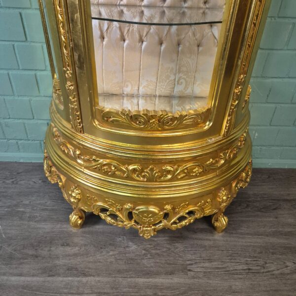 Display Cabinet Baroque Style Solid Wood Gold 1,02 m - Image 6
