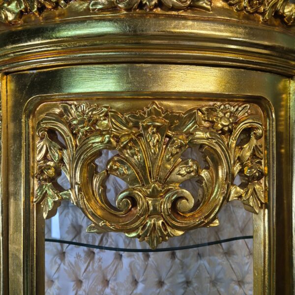 Display Cabinet Baroque Style Solid Wood Gold 1,02 m - Image 7