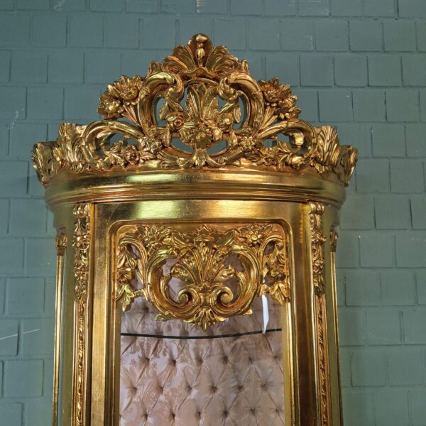Display Cabinet Baroque Style Solid Wood Gold 1,02 m - Image 8