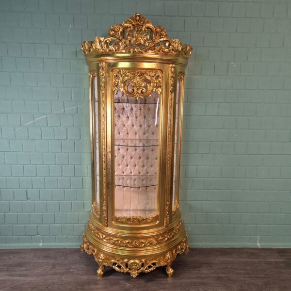 Display Cabinet Baroque Style Solid Wood Gold 1,02 m - Image 2