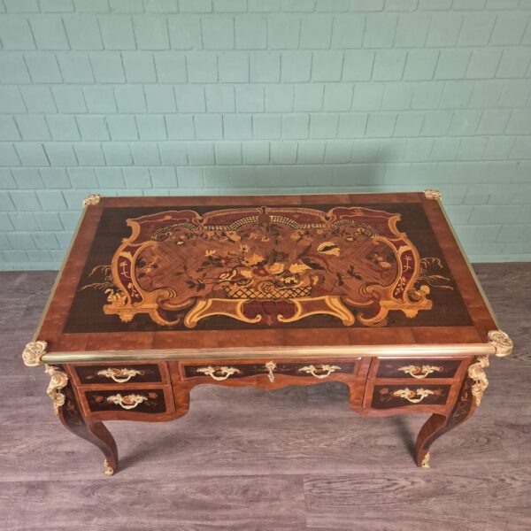 Desk Walnut Baroque Style 1,35 m x 0,75 m - Image 3