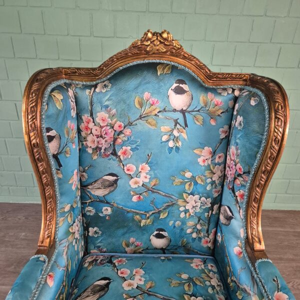 Armchair Baroque Style Blue - Image 8