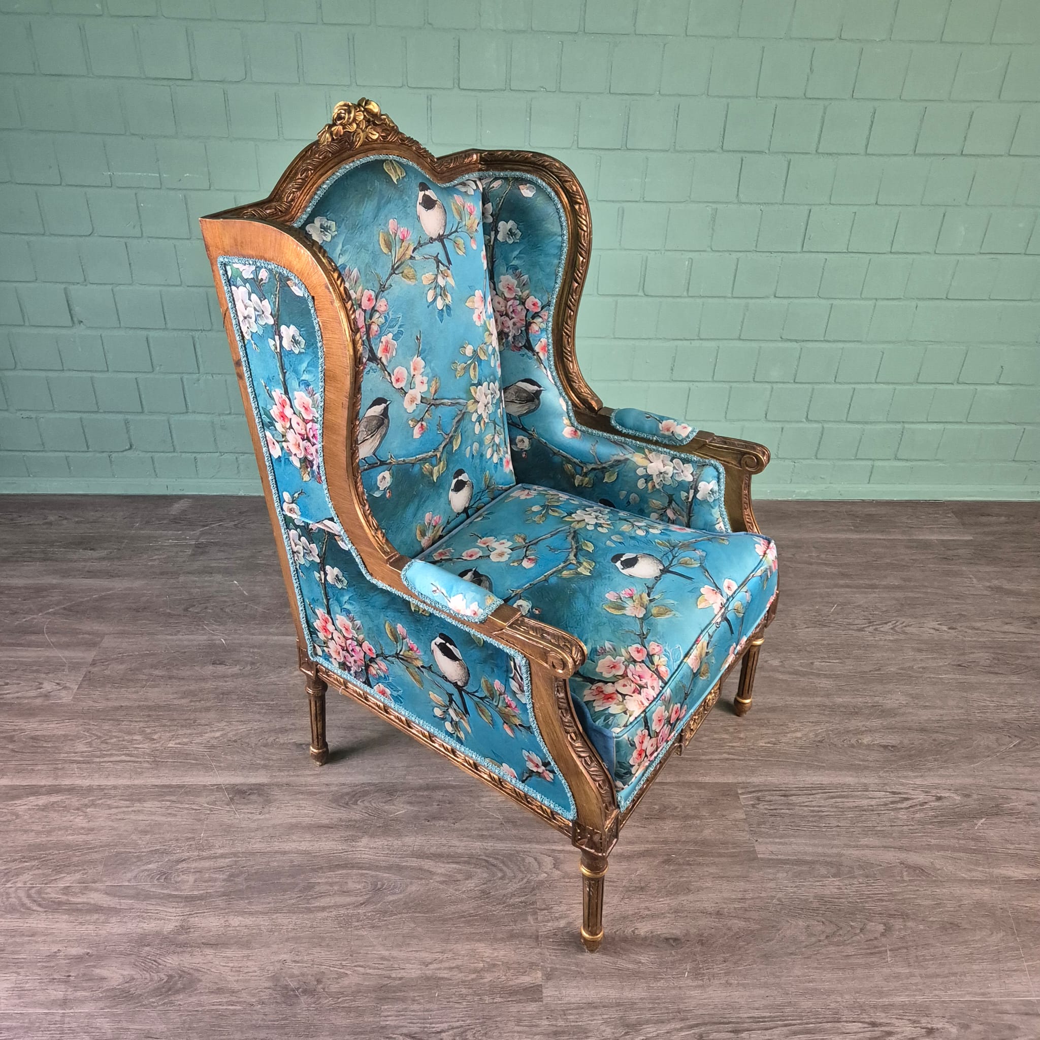 Armchair Baroque Style Blue - Image 5