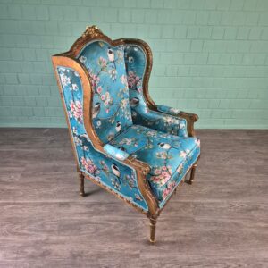 Armchair Baroque Style Blue