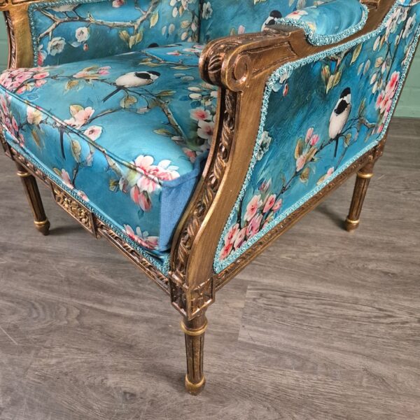 Armchair Baroque Style Blue - Image 13