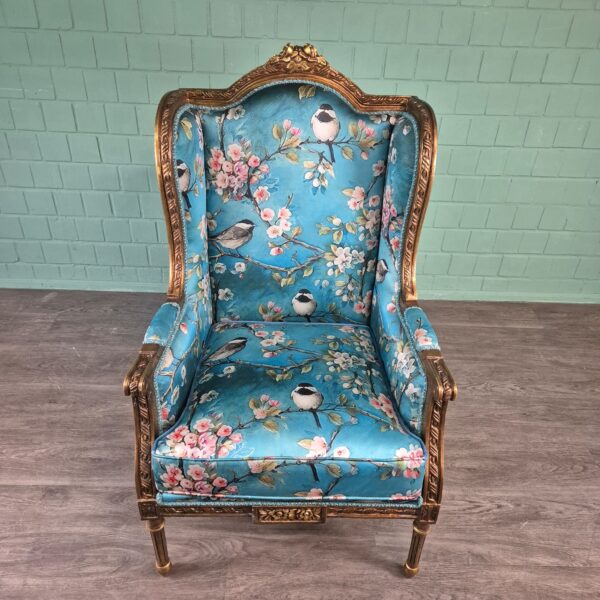 Armchair Baroque Style Blue - Image 2