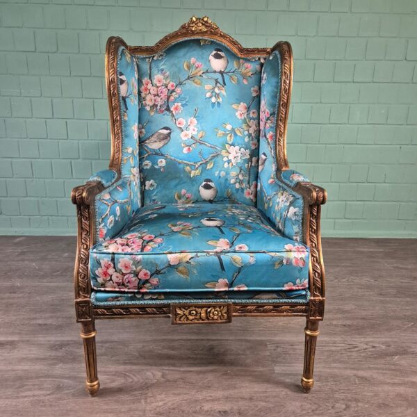 Armchair Baroque Style Blue - Image 3