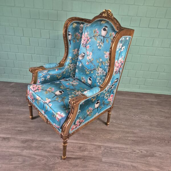 Armchair Baroque Style Blue - Image 4