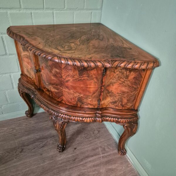 Italian Corner Cabinet 1920 Walnut - Image 5