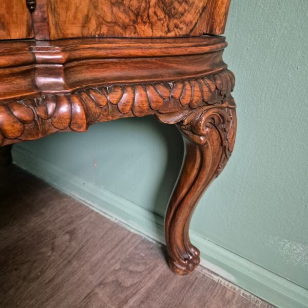 Italian Corner Cabinet 1920 Walnut - Image 7