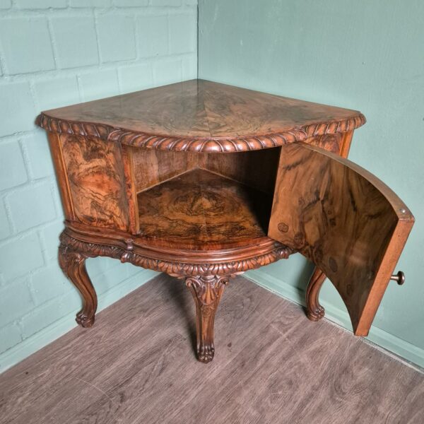Italian Corner Cabinet 1920 Walnut - Image 12