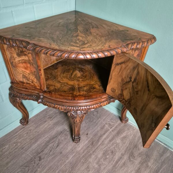 Italian Corner Cabinet 1920 Walnut - Image 13