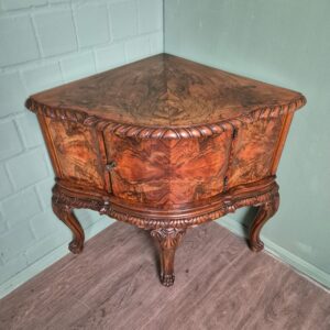 Italian Corner Cabinet 1920 Walnut