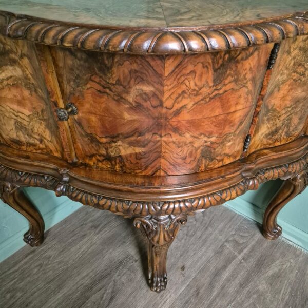 Italian Corner Cabinet 1920 Walnut - Image 8