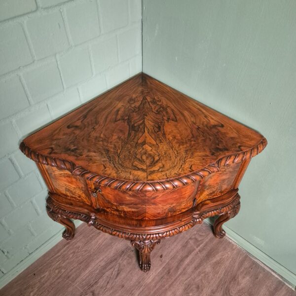 Italian Corner Cabinet 1920 Walnut - Image 3