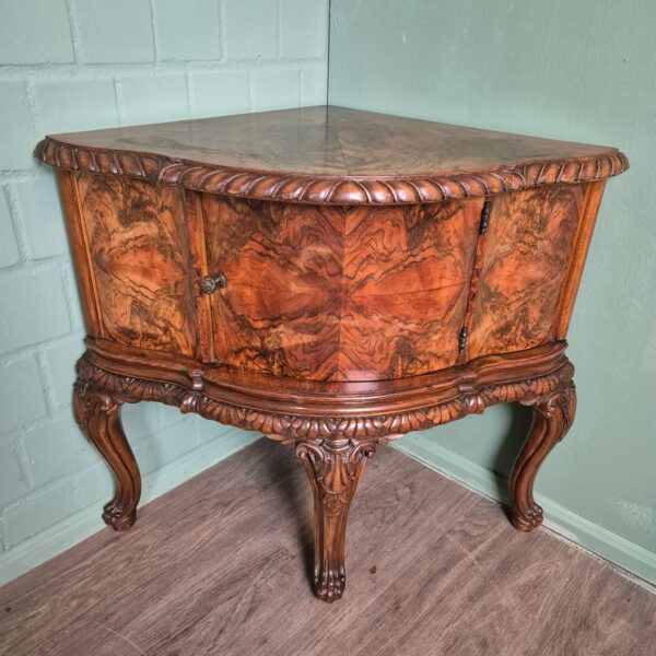 Italian Corner Cabinet 1920 Walnut - Image 2