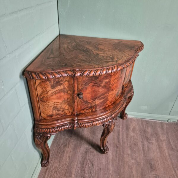 Italian Corner Cabinet 1920 Walnut - Image 4