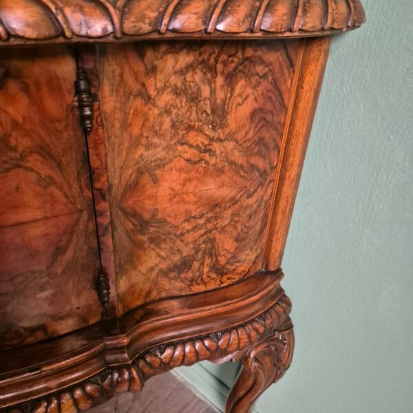 Italian Corner Cabinet 1920 Walnut - Image 6