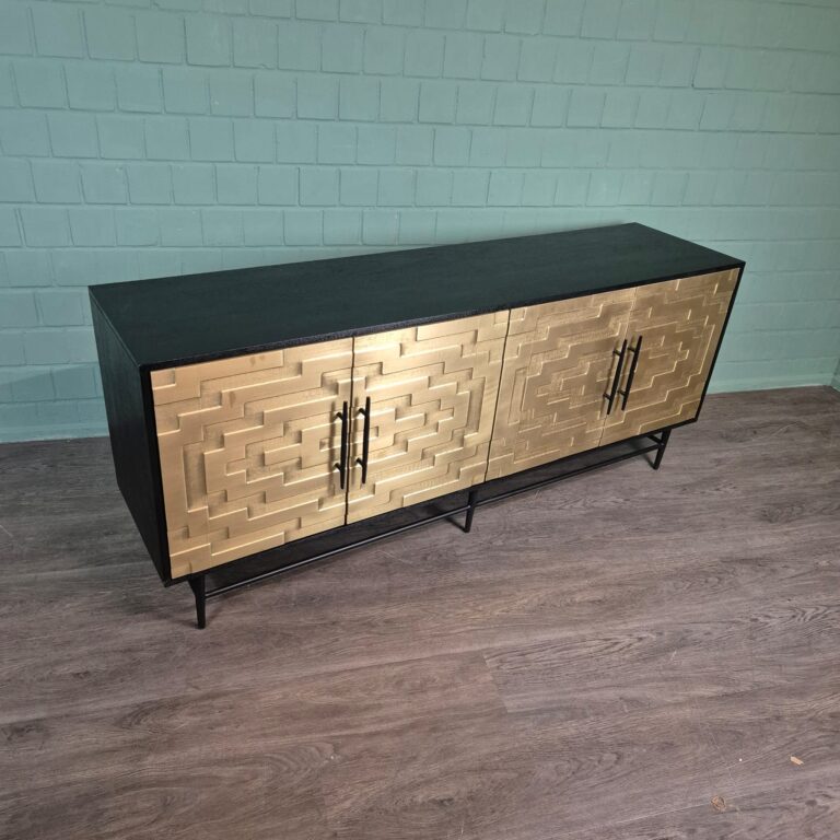 Sideboard My Sons Gold-Black Solid Wood 1,80 m - Image 4