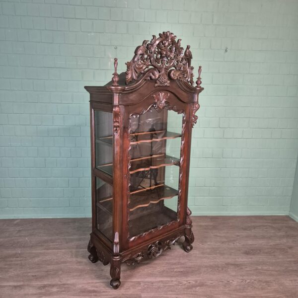 Servieskast Vitrine Biedermeier 1860 Noten