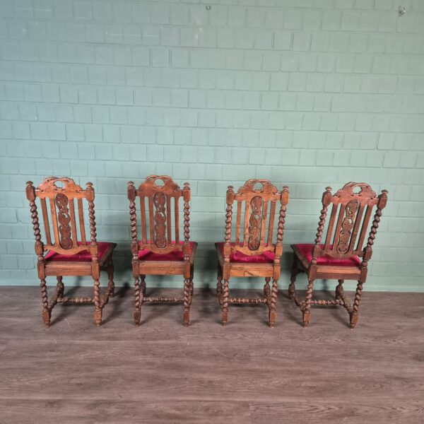 Set Chairs Gründerzeit 1880 Oak - Image 9