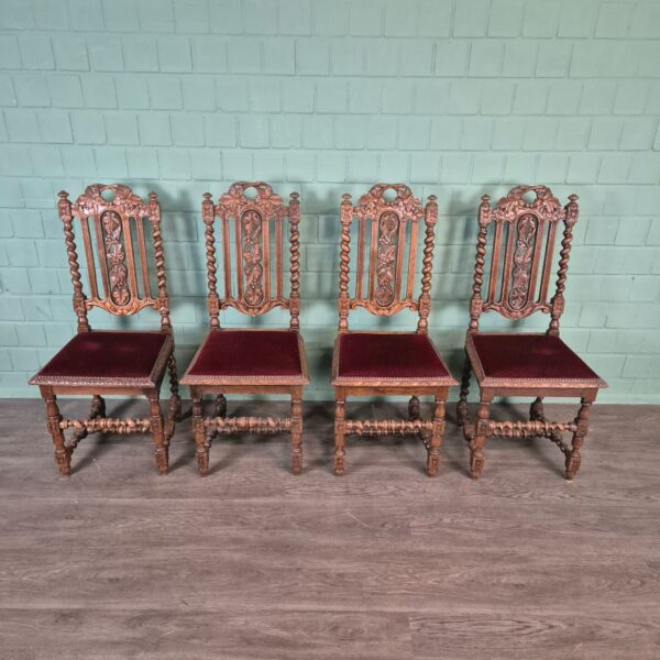 Set Chairs Gründerzeit 1880 Oak - Image 2