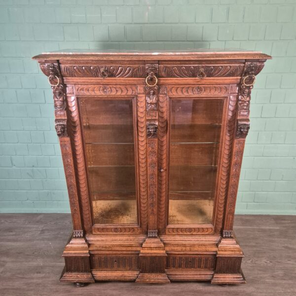 Display Case Gründerzeit 1880 Oak - Image 2