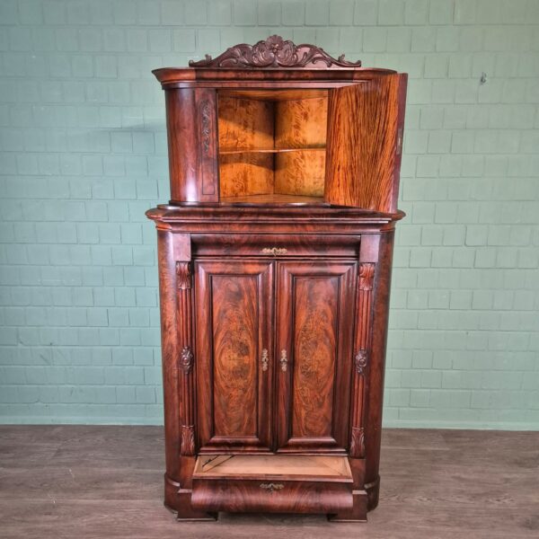 Corner Cabinet Biedermeier 1840 Mahogany - Image 17