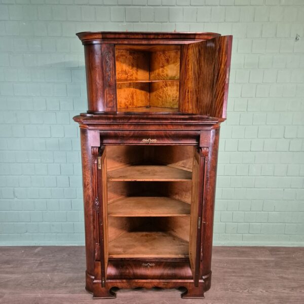 Corner Cabinet Biedermeier 1840 Mahogany - Image 13