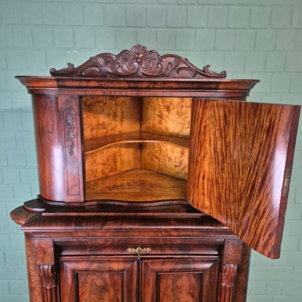 Corner Cabinet Biedermeier 1840 Mahogany - Image 14