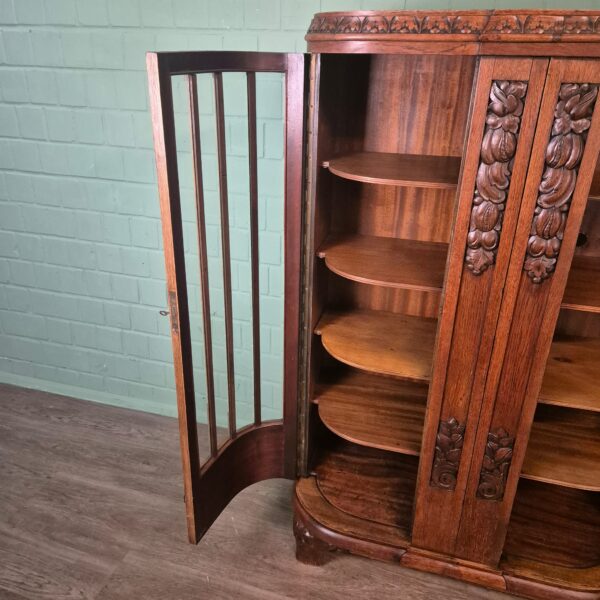 Display Cabinet Art-Deco 1920 Oak - Image 12