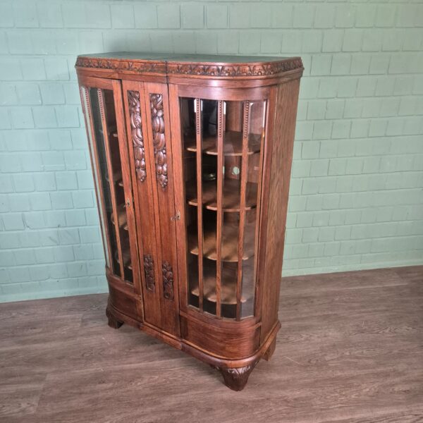 Display Cabinet Art-Deco 1920 Oak - Image 3