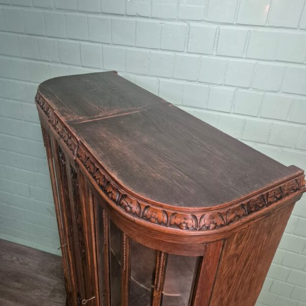Display Cabinet Art-Deco 1920 Oak - Image 8