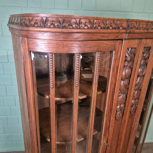 Display Cabinet Art-Deco 1920 Oak - Image 4