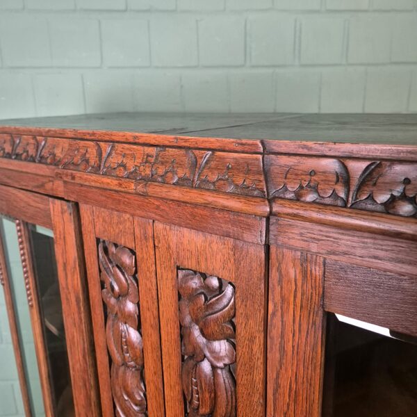 Display Cabinet Art-Deco 1920 Oak - Image 10