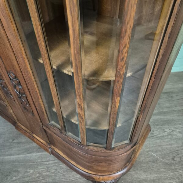 Display Cabinet Art-Deco 1920 Oak - Image 7