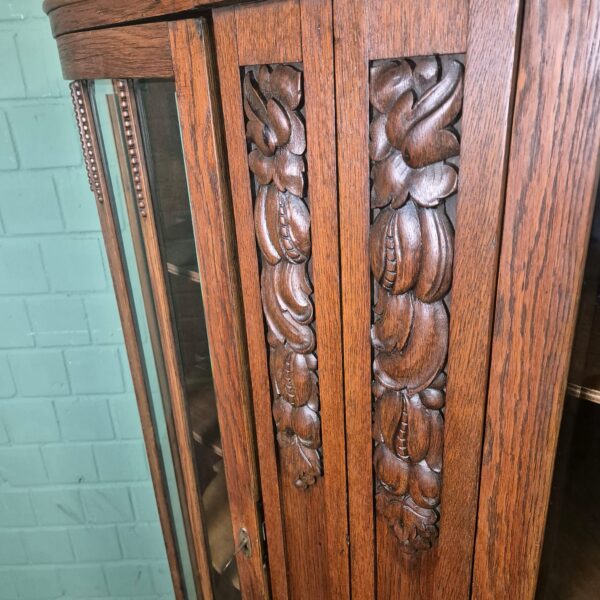 Display Cabinet Art-Deco 1920 Oak - Image 5