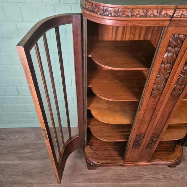 Display Cabinet Art-Deco 1920 Oak - Image 13