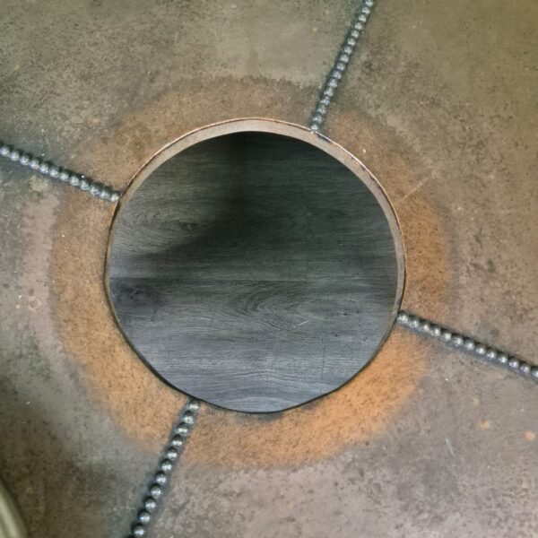 Coffee Table Art-Deco 1920 Oak Copper - Image 10