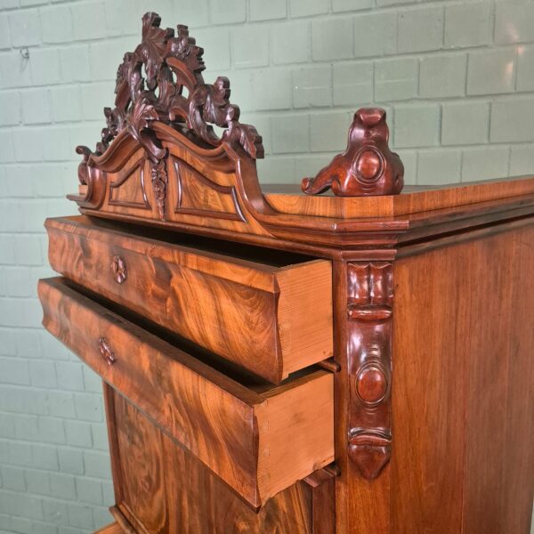 Secretary Biedermeier 1860 Mahogany - Image 17