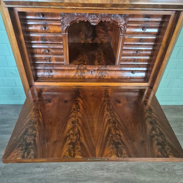 Secretary Biedermeier 1860 Mahogany - Image 12