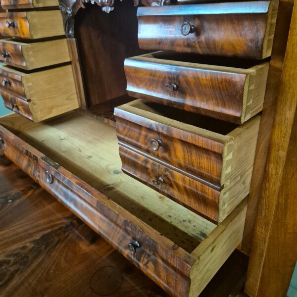 Secretary Biedermeier 1860 Mahogany - Image 15