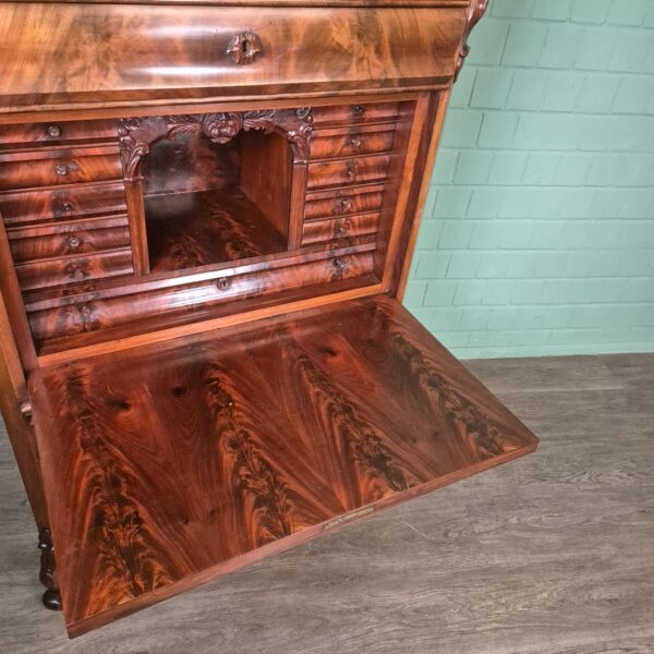 Secretary Biedermeier 1860 Mahogany - Image 11