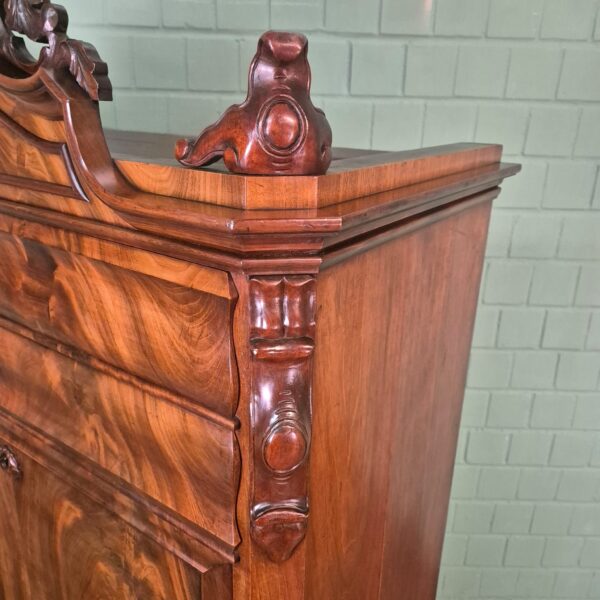 Secretary Biedermeier 1860 Mahogany - Image 6