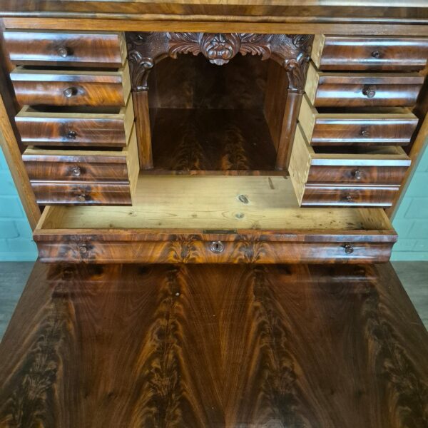 Secretary Biedermeier 1860 Mahogany - Image 13
