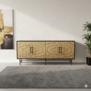 Sideboard My Sons Gold-Black Solid Wood 1,80 m