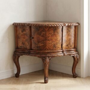 Italian Corner Cabinet 1920 Walnut