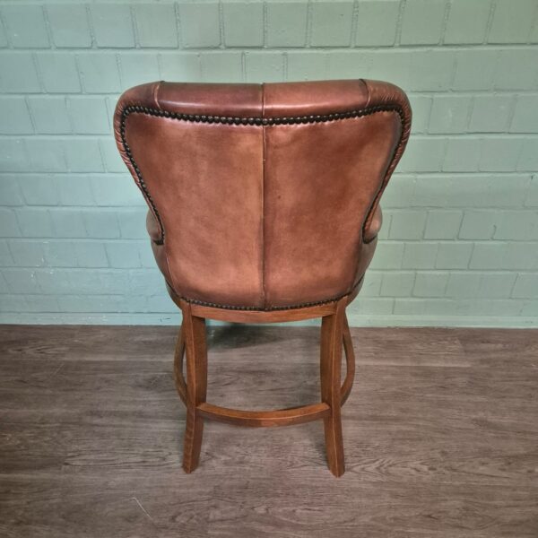 Chesterfield Bar Stool Set, Cognac Leather - Image 10