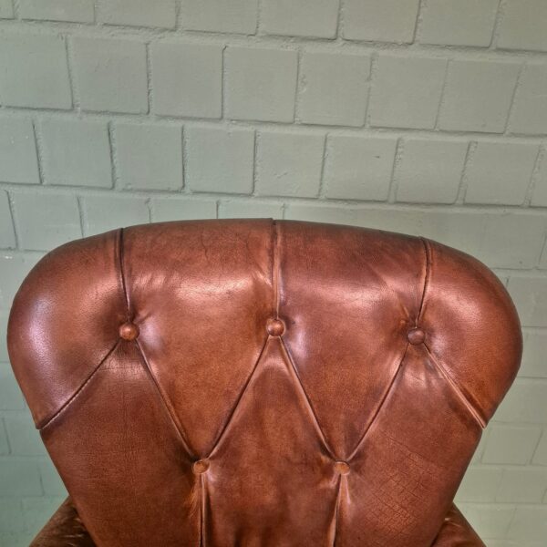 Chesterfield Bar Stool Set, Cognac Leather - Image 6