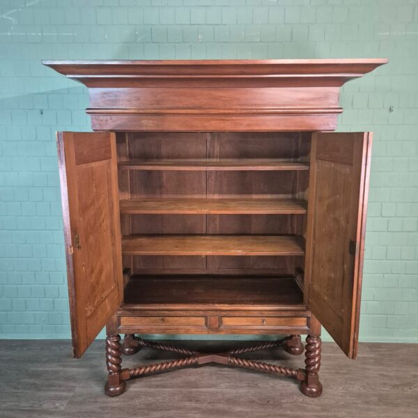 Cross-legged cabinet Gründerzeit 1870 Walnut - Image 10